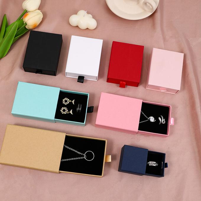 Custom logo kartonnen lade juwelen verpakkingsdoos voor halsketting oorbel armband ring juwelendoos 5